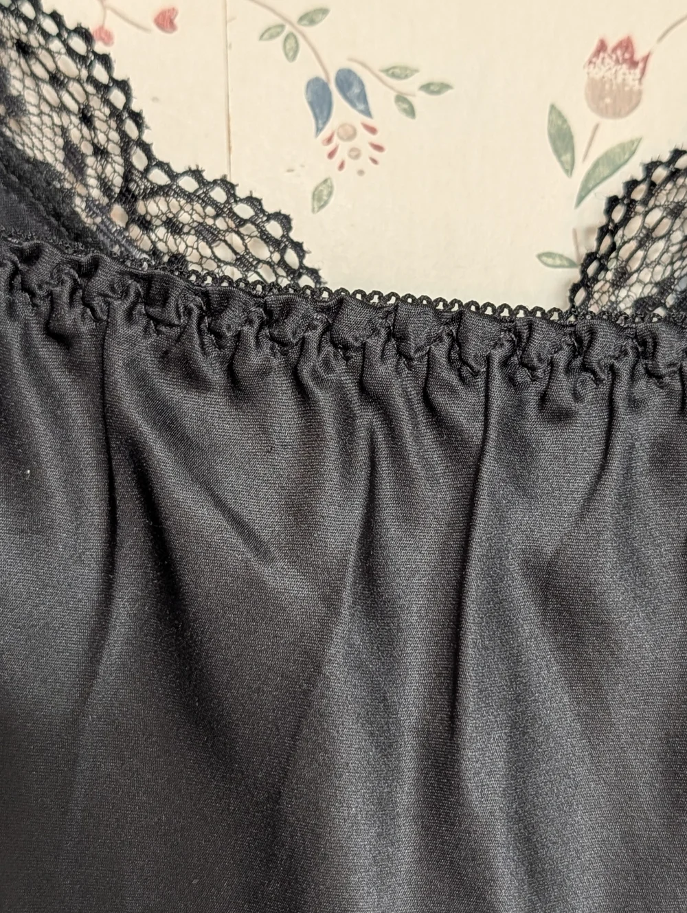 Black Lace Slip Dress Large Night Out Layer Piece Event Feminine Delicate